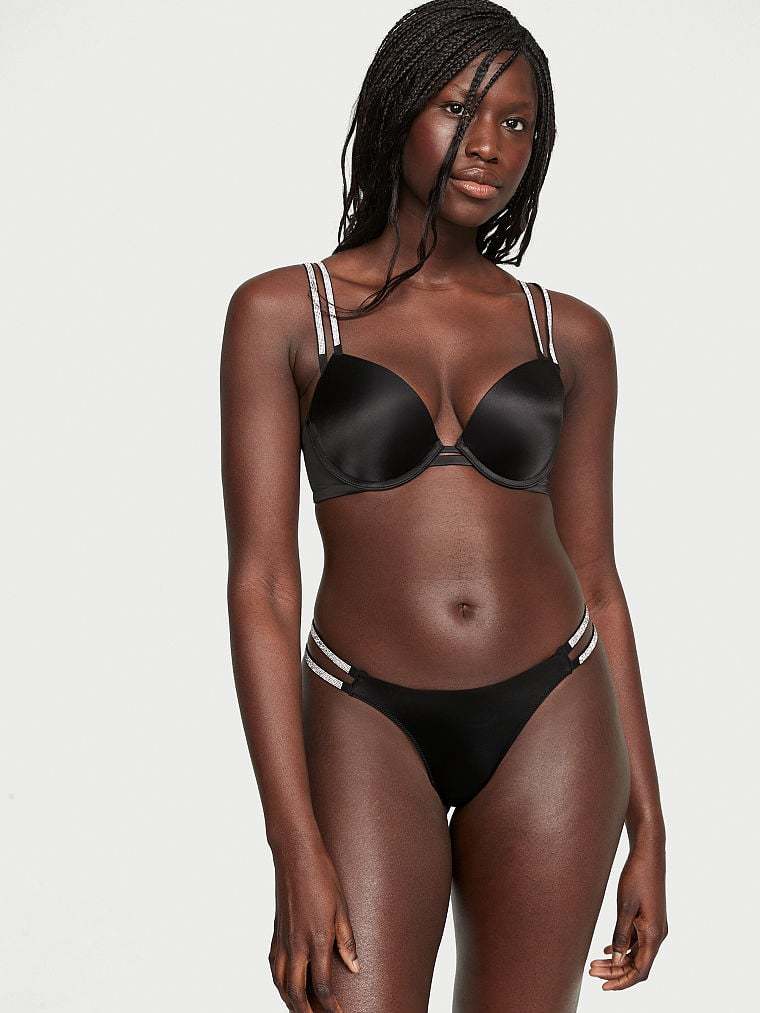 Double Shine Strap Smooth Thong Panty