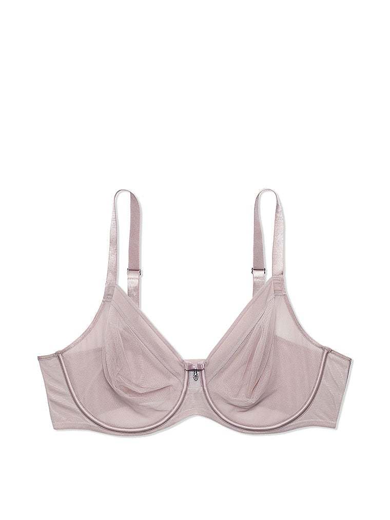 Sheer Mesh Full-Coverage Unlined Underwire Bra