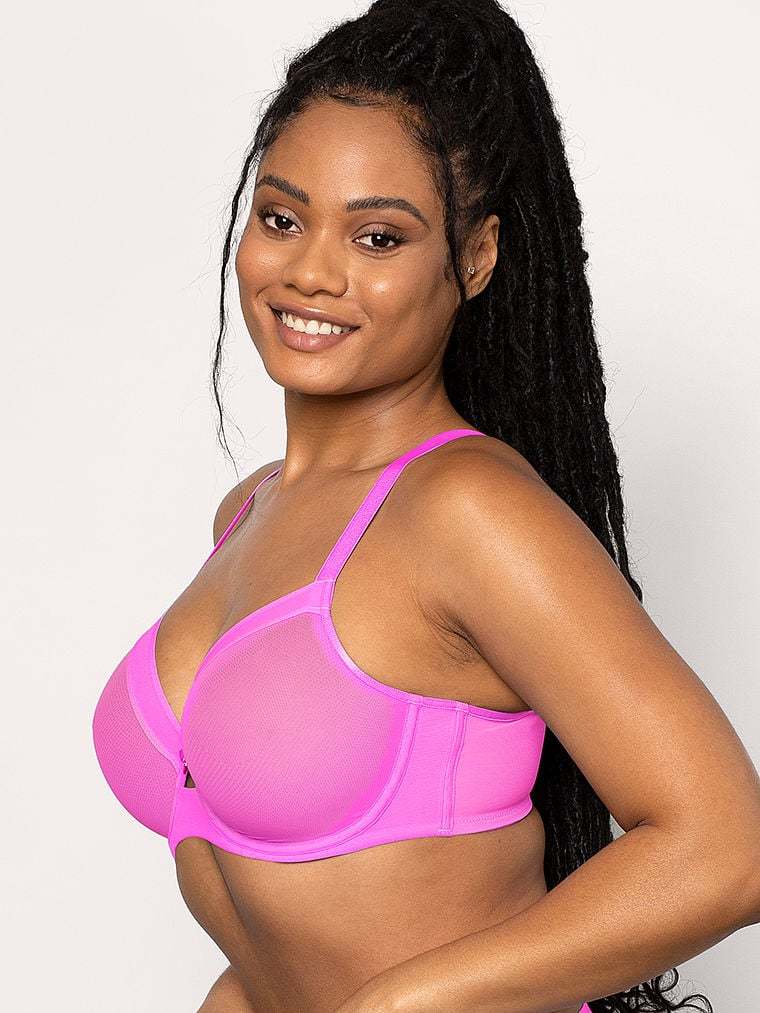 Sheer Mesh Full-Coverage Unlined Underwire Bra