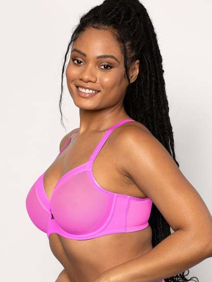 Sheer Mesh Full-Coverage Unlined Underwire Bra