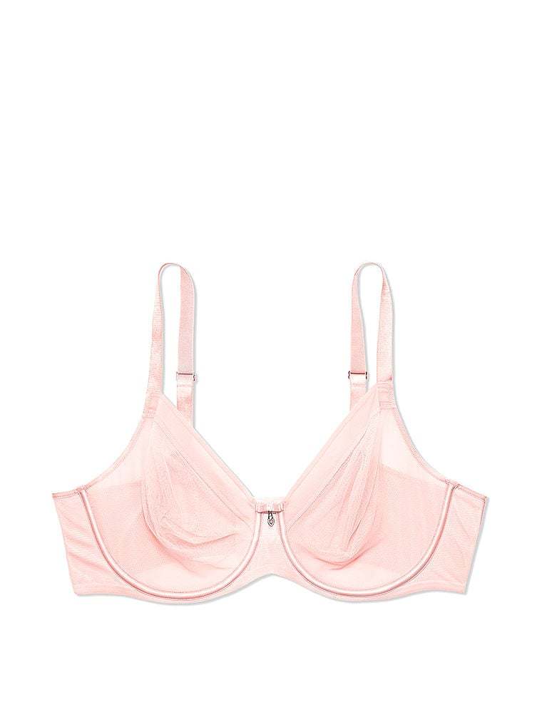 Sheer Mesh Full-Coverage Unlined Underwire Bra