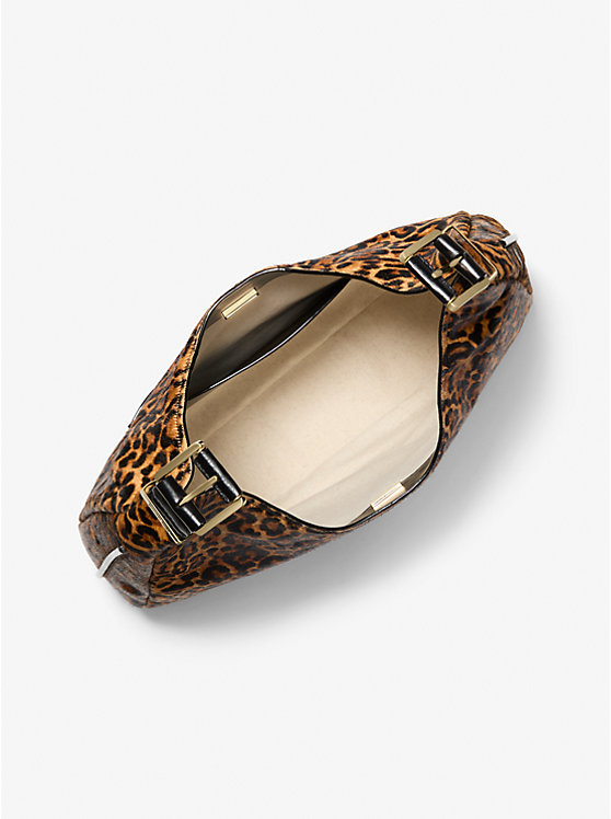 Nolita Large Leopard Print Calf Hair Shoulder Bag