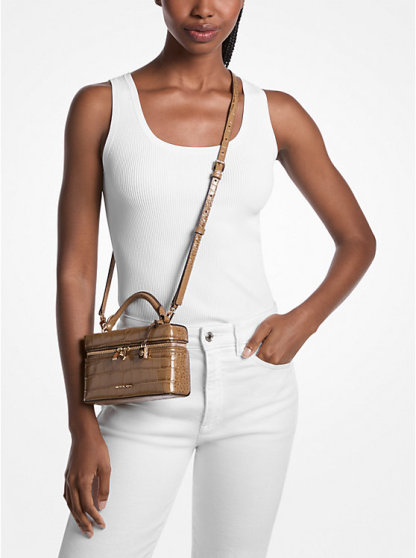 Jana Extra-Small Crocodile Embossed Leather Crossbody Bag