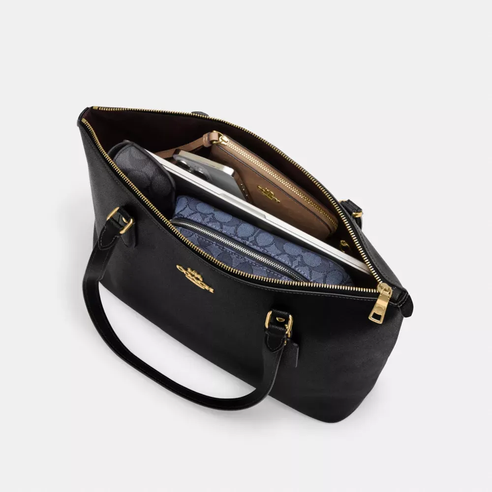 Gallery Tote Bag In Signature Canvas With Cherry Print