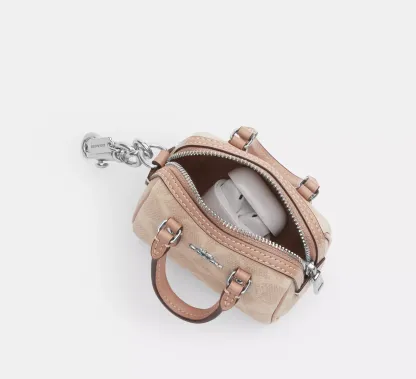 Mini Rowan Bag Charm In Signature Canvas