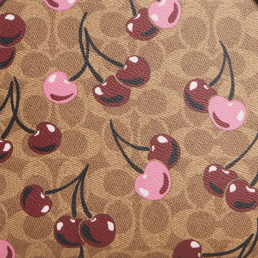 Gallery Tote Bag In Signature Canvas With Cherry Print
