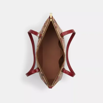 Gallery Tote Bag In Signature Canvas With Cherry Print