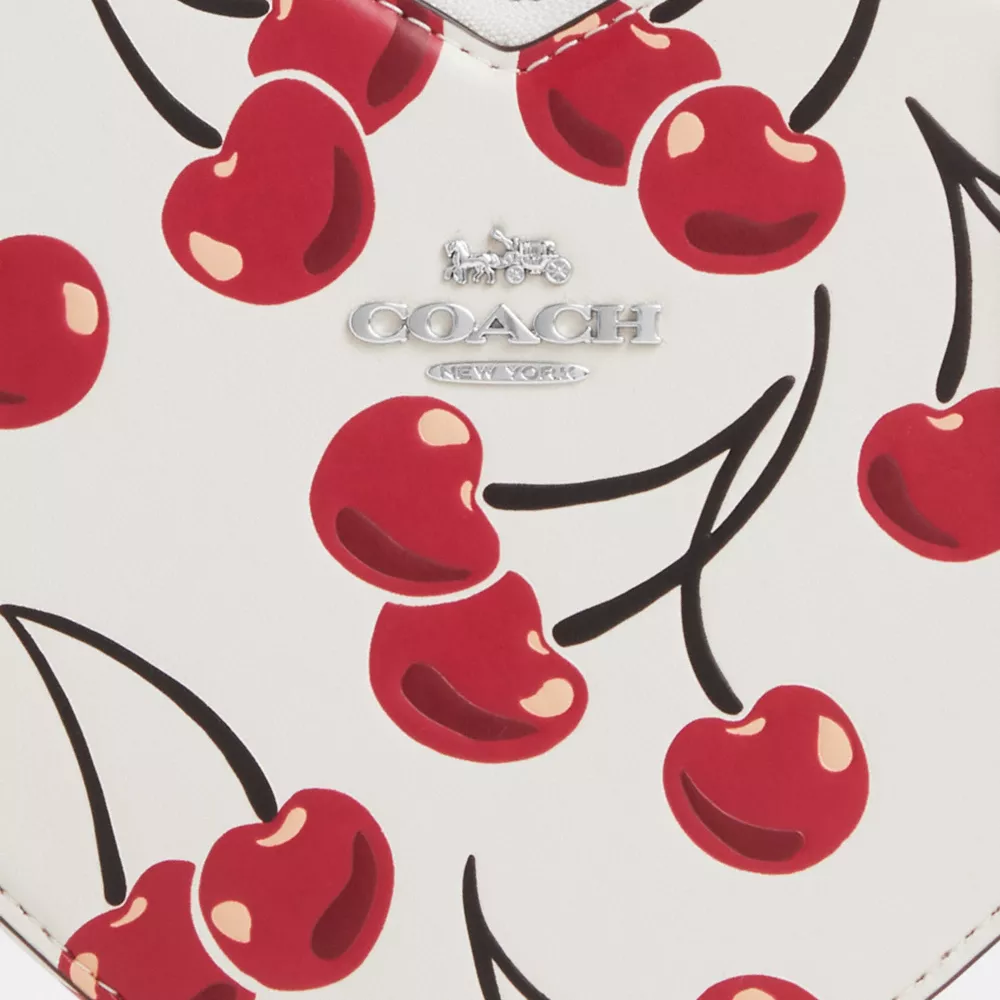 Heart Crossbody Bag With Cherry Print