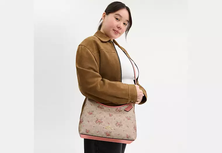 Laurel Shoulder Bag In Signature Canvas With Floral Print