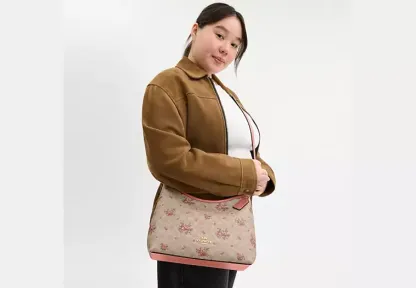 Laurel Shoulder Bag In Signature Canvas With Floral Print