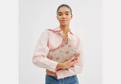 Laurel Shoulder Bag In Signature Canvas With Floral Print