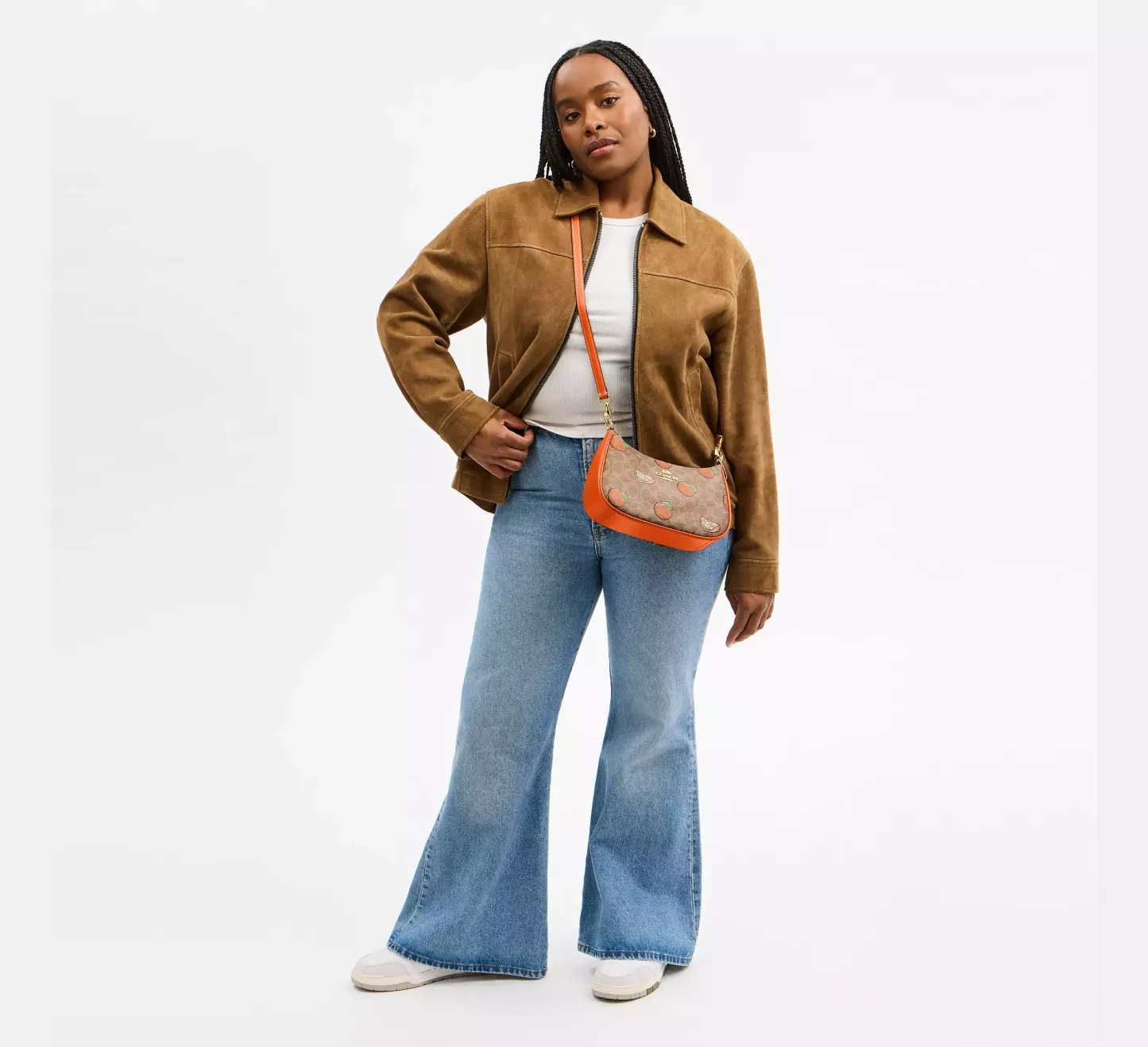 Teri Shoulder Bag In Signature Canvas With Orange Print