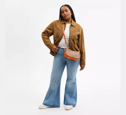 Teri Shoulder Bag In Signature Canvas With Orange Print