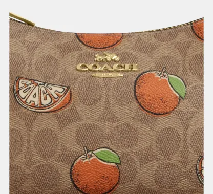 Teri Shoulder Bag In Signature Canvas With Orange Print