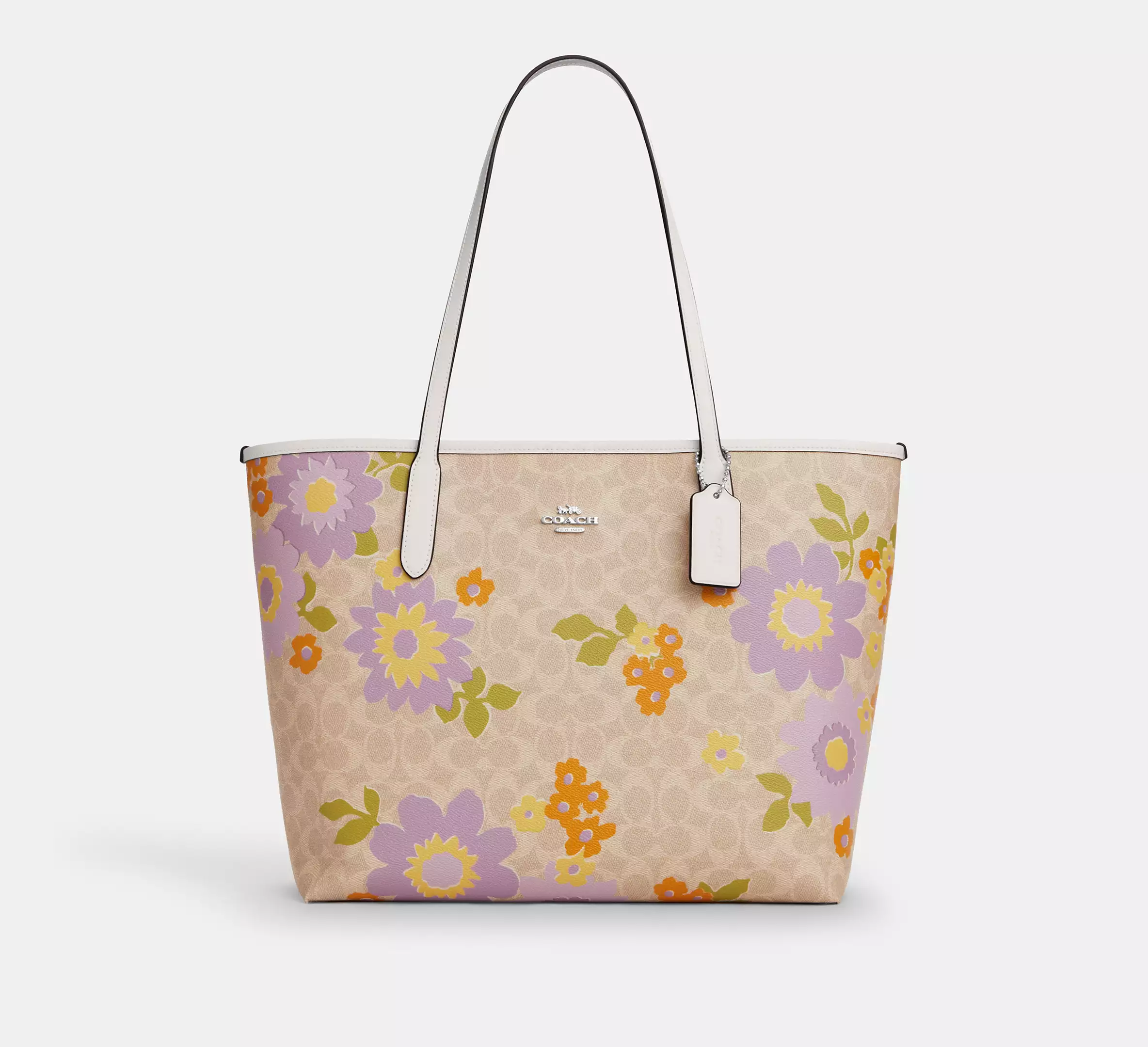 City Tote Bag In Signature Canvas With Floral Print