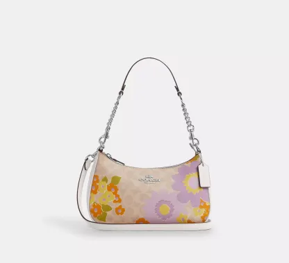 Teri Shoulder Bag In Signature Canvas With Floral Print