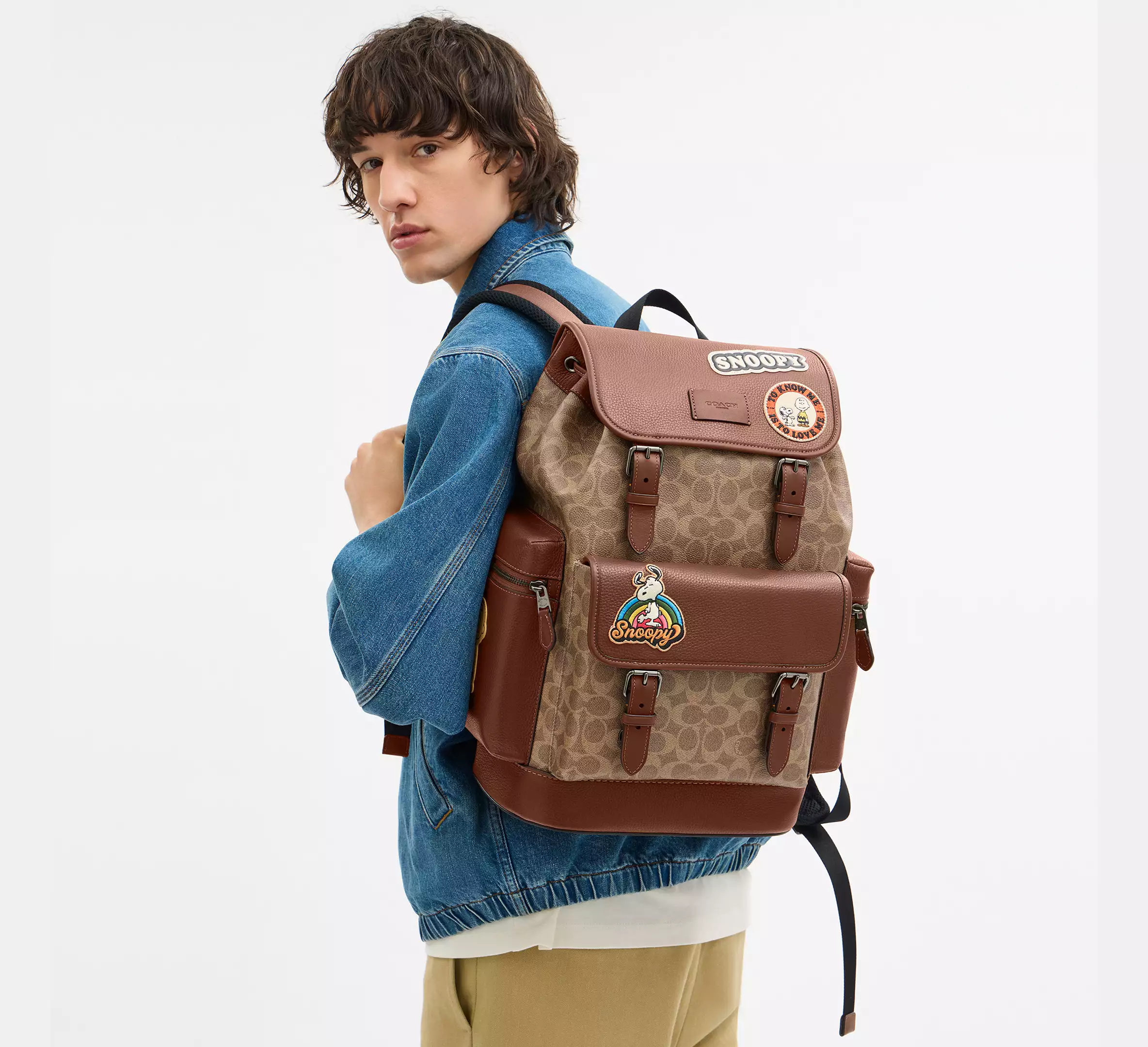 Peanuts Sprint Backpack In Signature Canvas With Patches