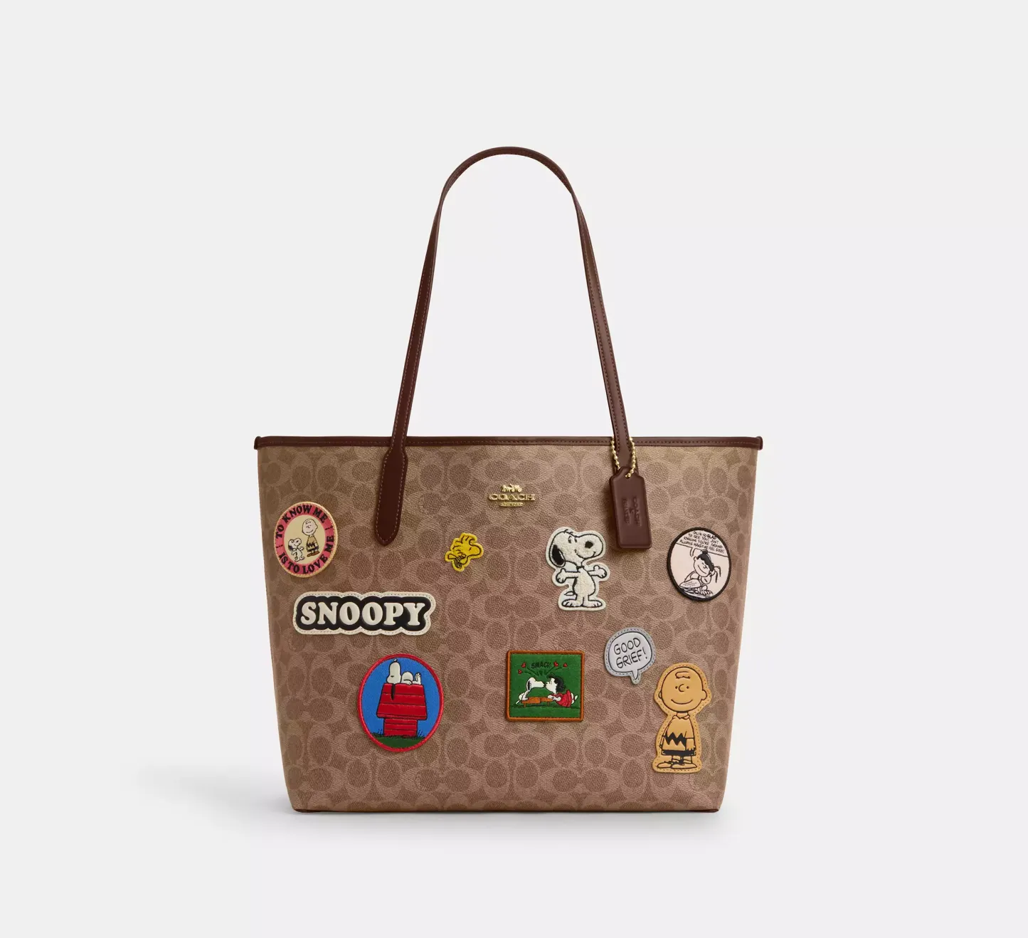 Cothtach X Peanuts City Tote In Signature Canvas With Patches