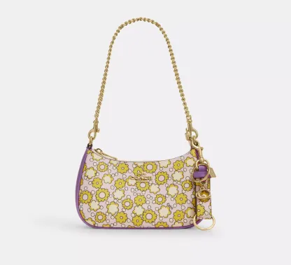 Trigger Snap Bag Charm With Floral Print