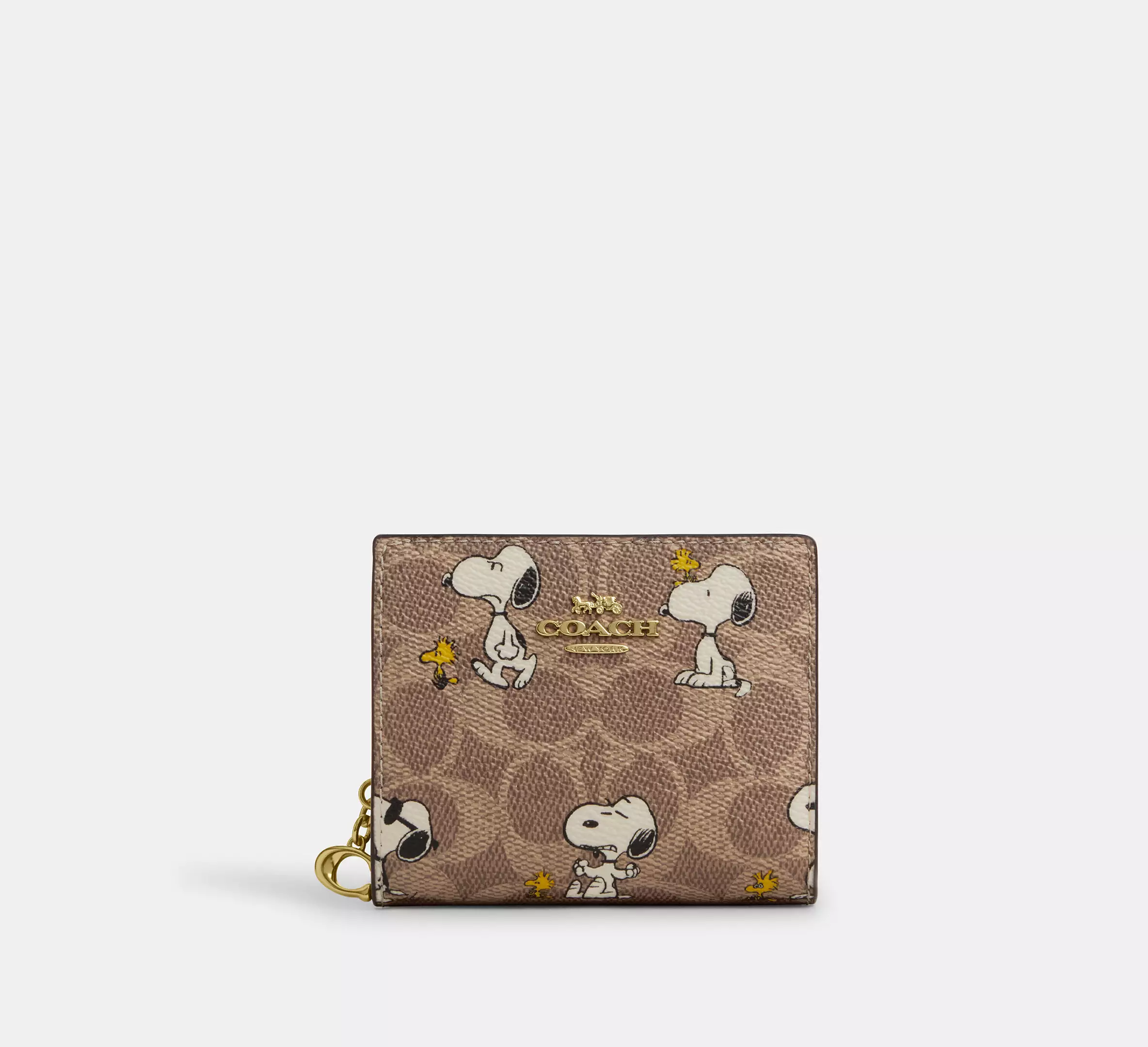 Peanuts Snap Wallet In Signature Canvas With Snoopy Print