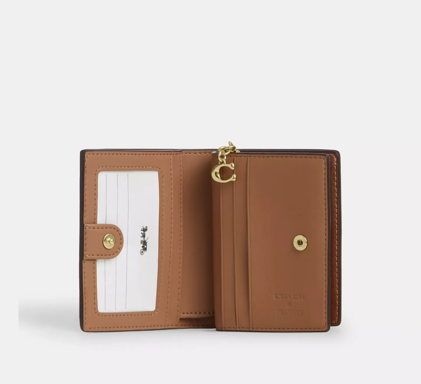 Peanuts Snap Wallet In Signature Canvas With Snoopy Print