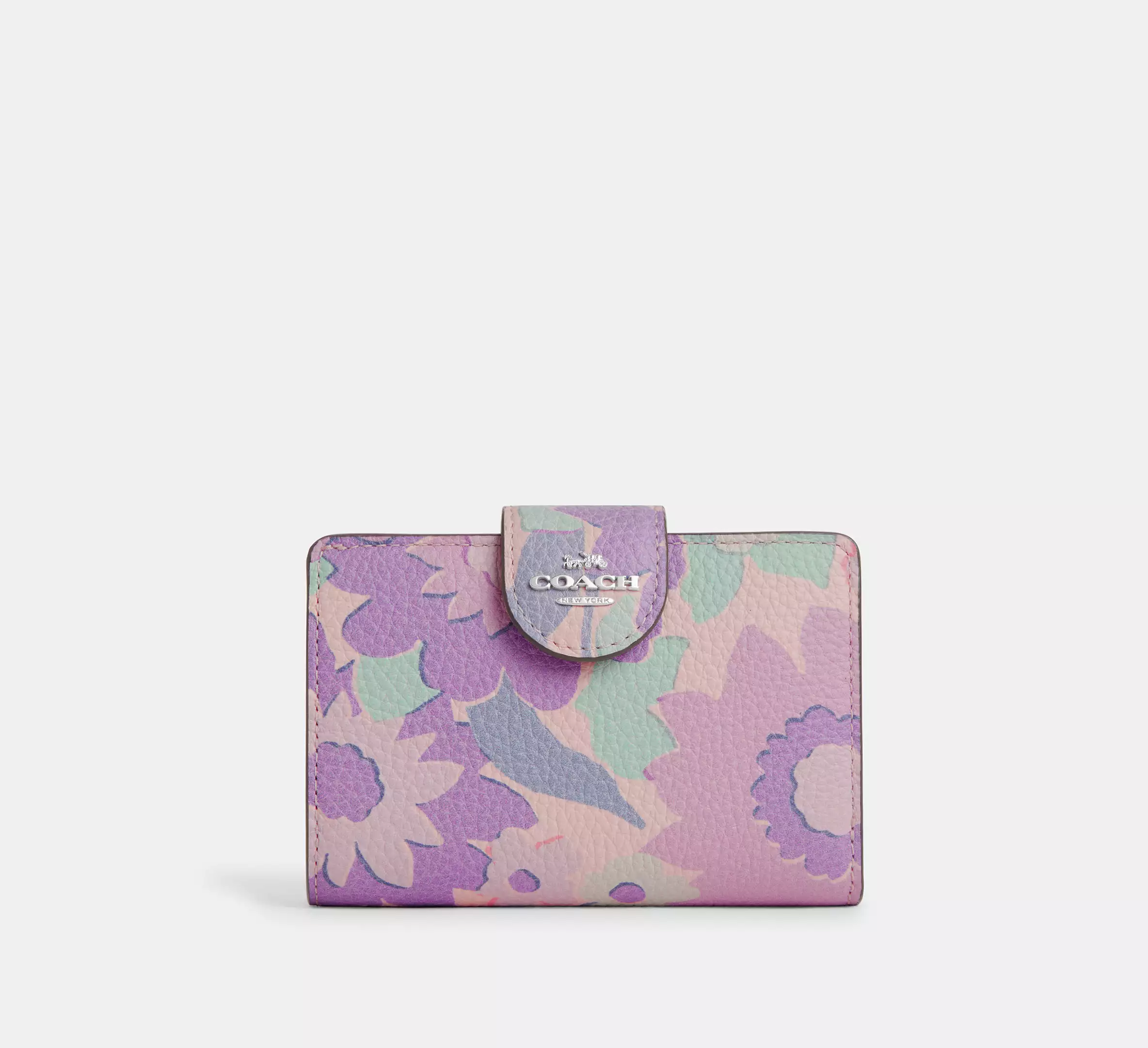 Medium Corner Zip Wallet With Floral Print