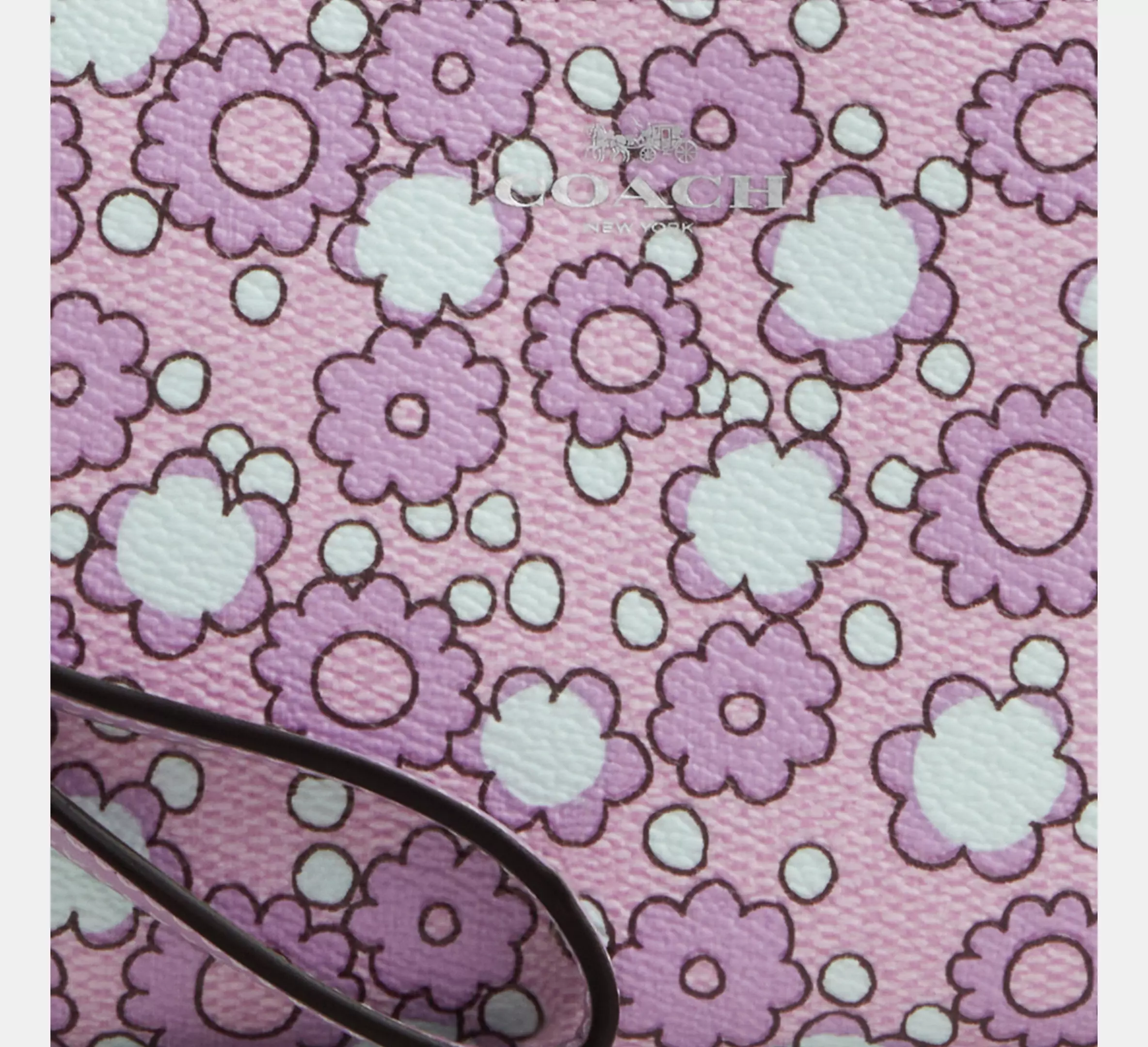 Corner Zip Wristlet With Floral Print