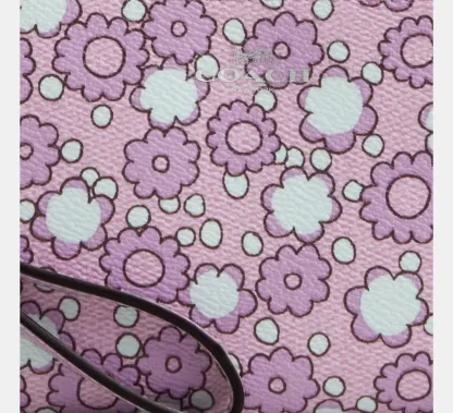 Corner Zip Wristlet With Floral Print