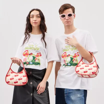 Ergo Bag In Coachtopia Leather With Cherry Print