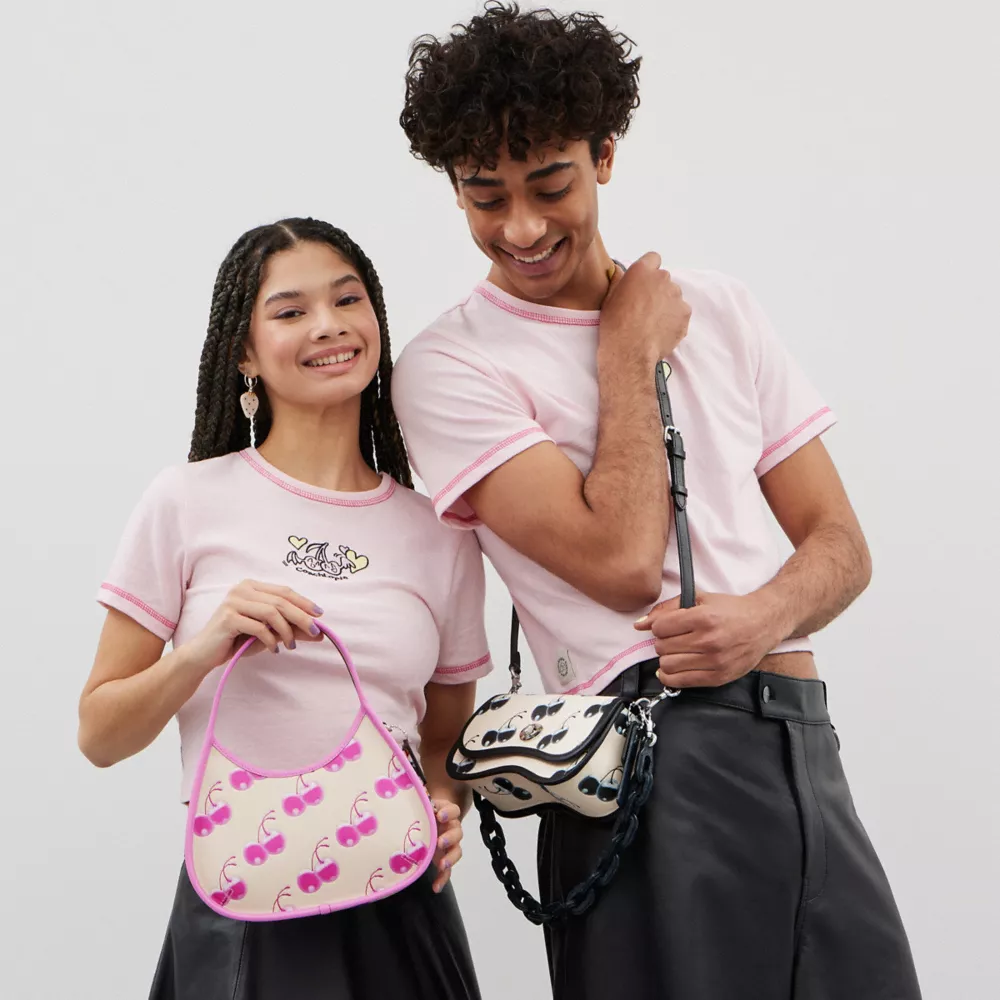 Ergo Bag In Coachtopia Leather With Cherry Print