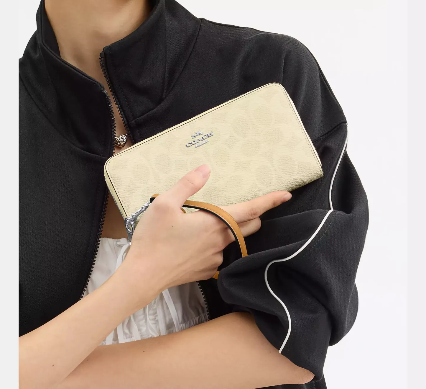 Long Zip Around Wallet In Signature Canvas