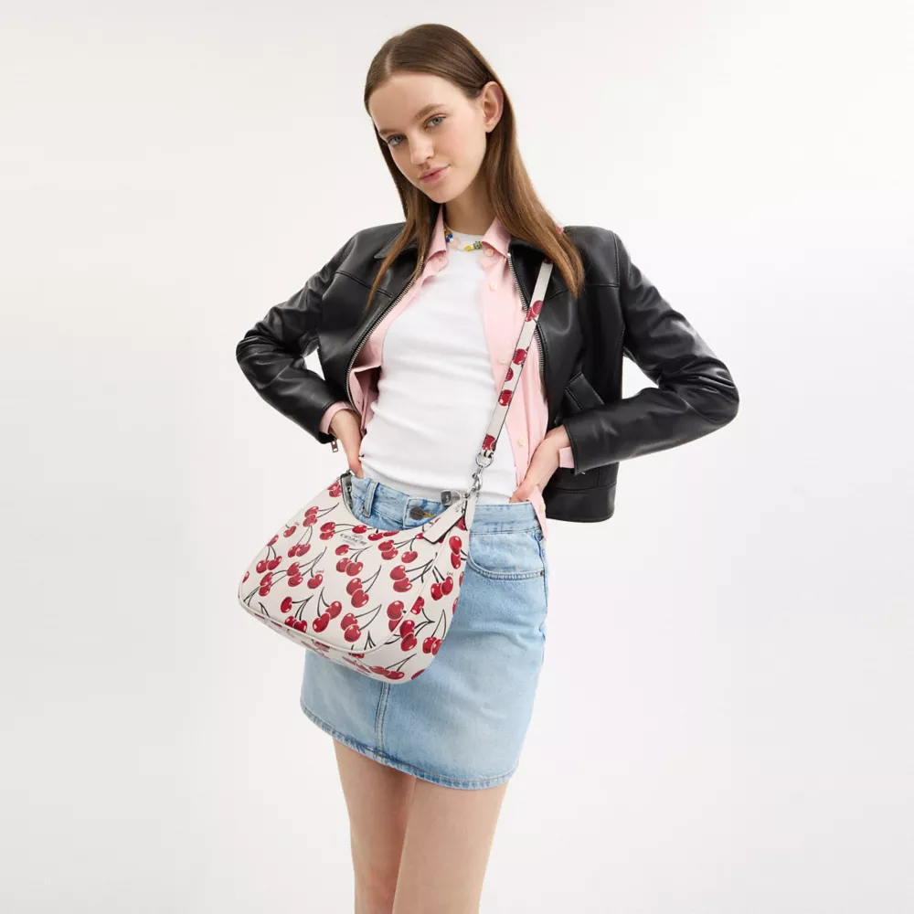 Teri Hobo Bag With Cherry Print