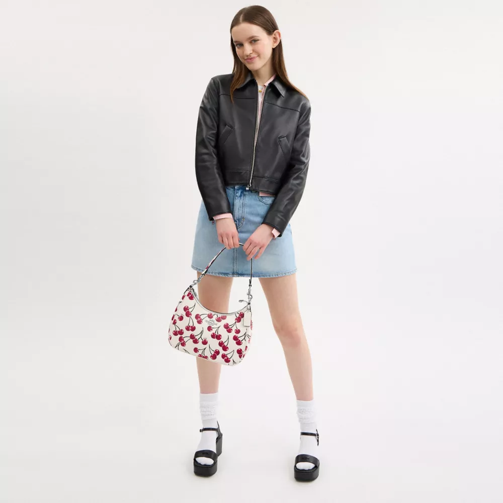 Teri Hobo Bag With Cherry Print