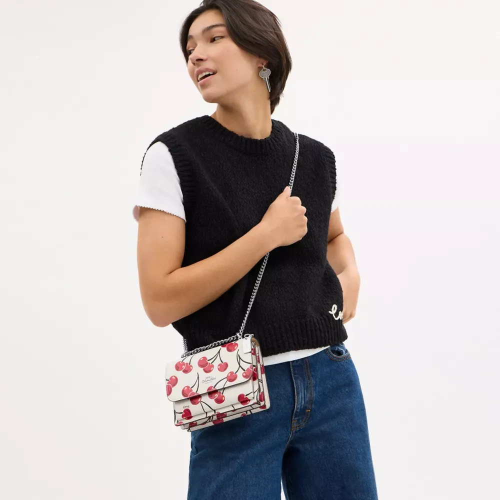 [Copy]Mini Klare Crossbody Bag In Signature Canvas With Cherry Print