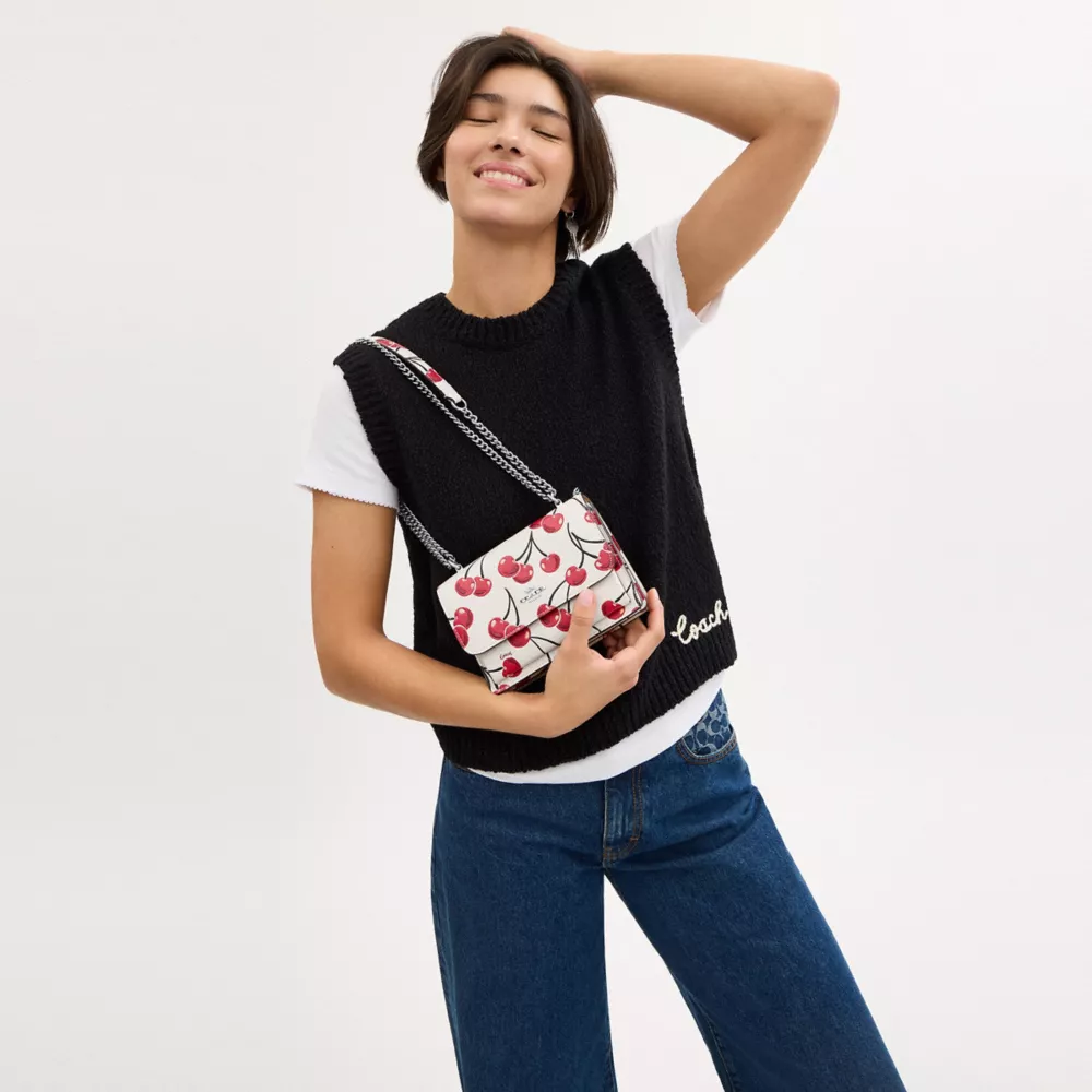 [Copy]Mini Klare Crossbody Bag In Signature Canvas With Cherry Print