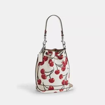 Mini Bucket Bag With Cherry Print