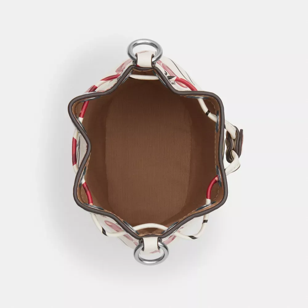 Mini Bucket Bag With Cherry Print