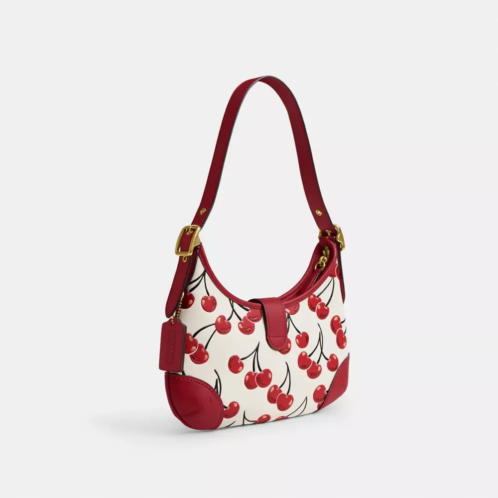 Hamptons Hobo Bag With Cherry Print