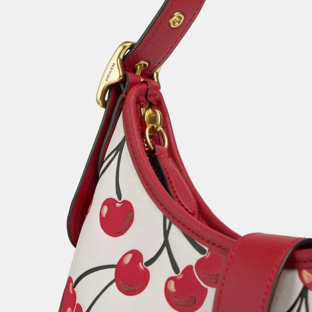 Hamptons Hobo Bag With Cherry Print