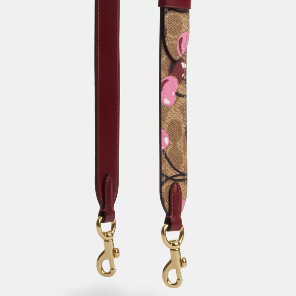 Reversible Strap In Signature Canvas With Cherry Print