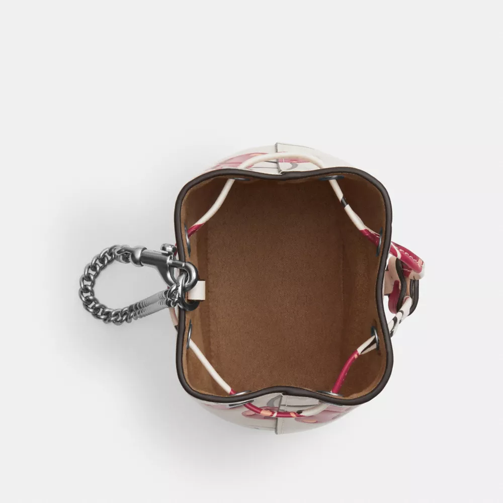 Drawstring Wristlet With Cherry Print