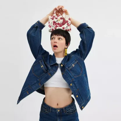 Cargo Tote Bag 20 With Cherry Print