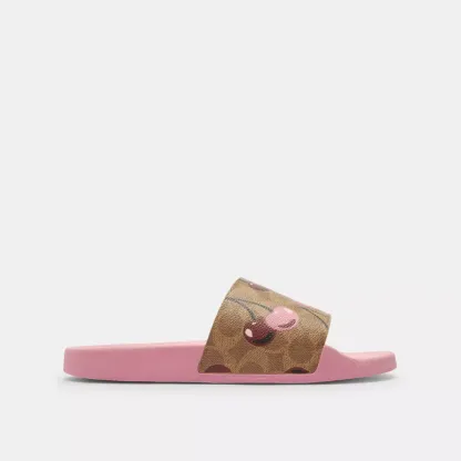 Udele Sport Slide In Signature Canvas With Cherry Print