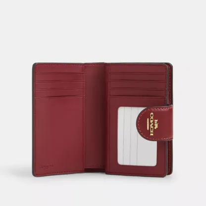 Medium Corner Zip Wallet In Signature Canvas With Cherry Print