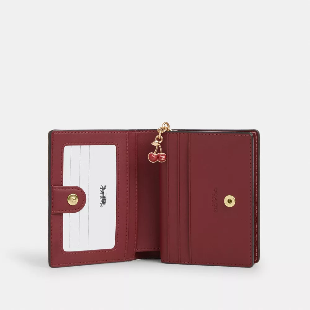 Snap Wallet In Signature Canvas With Cherry Print