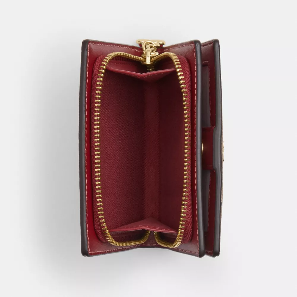 Snap Wallet In Signature Canvas With Cherry Print