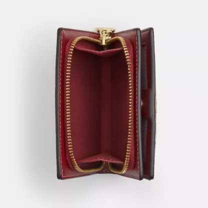 Snap Wallet In Signature Canvas With Cherry Print