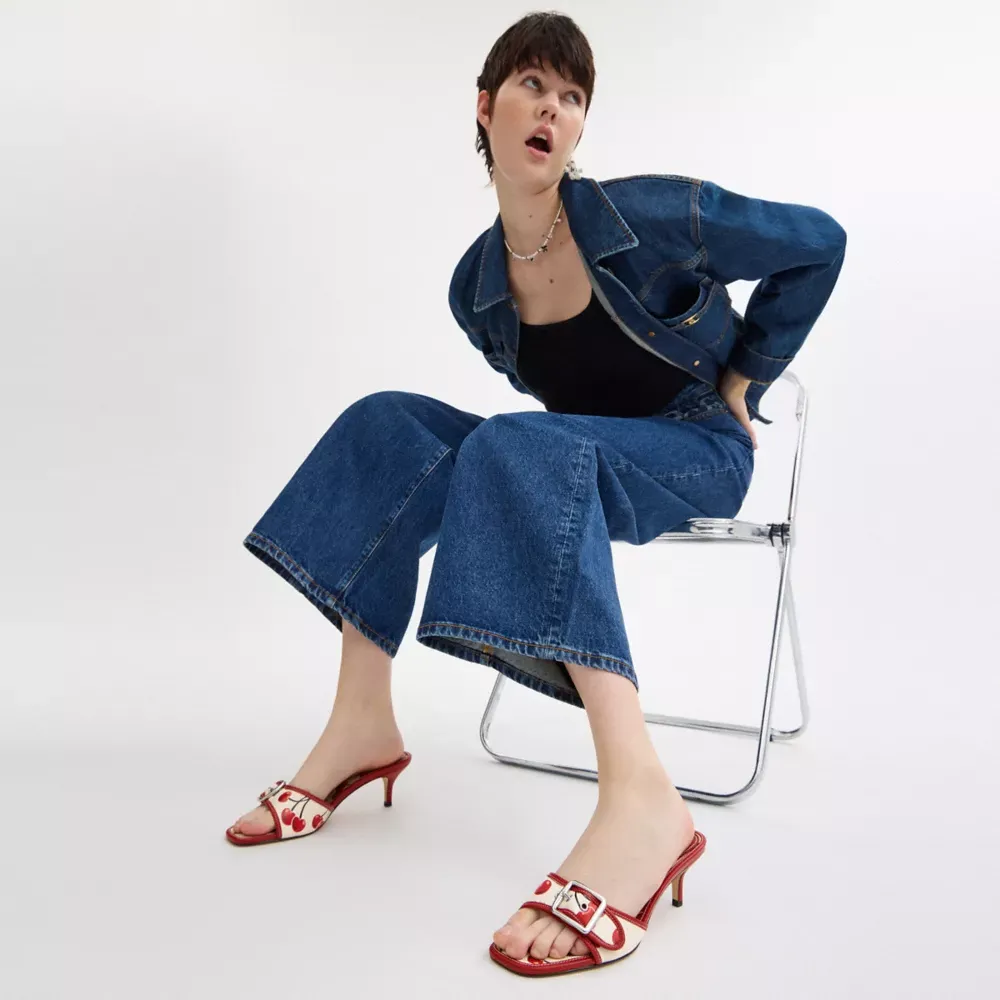 Margot Sandal With Cherry Print