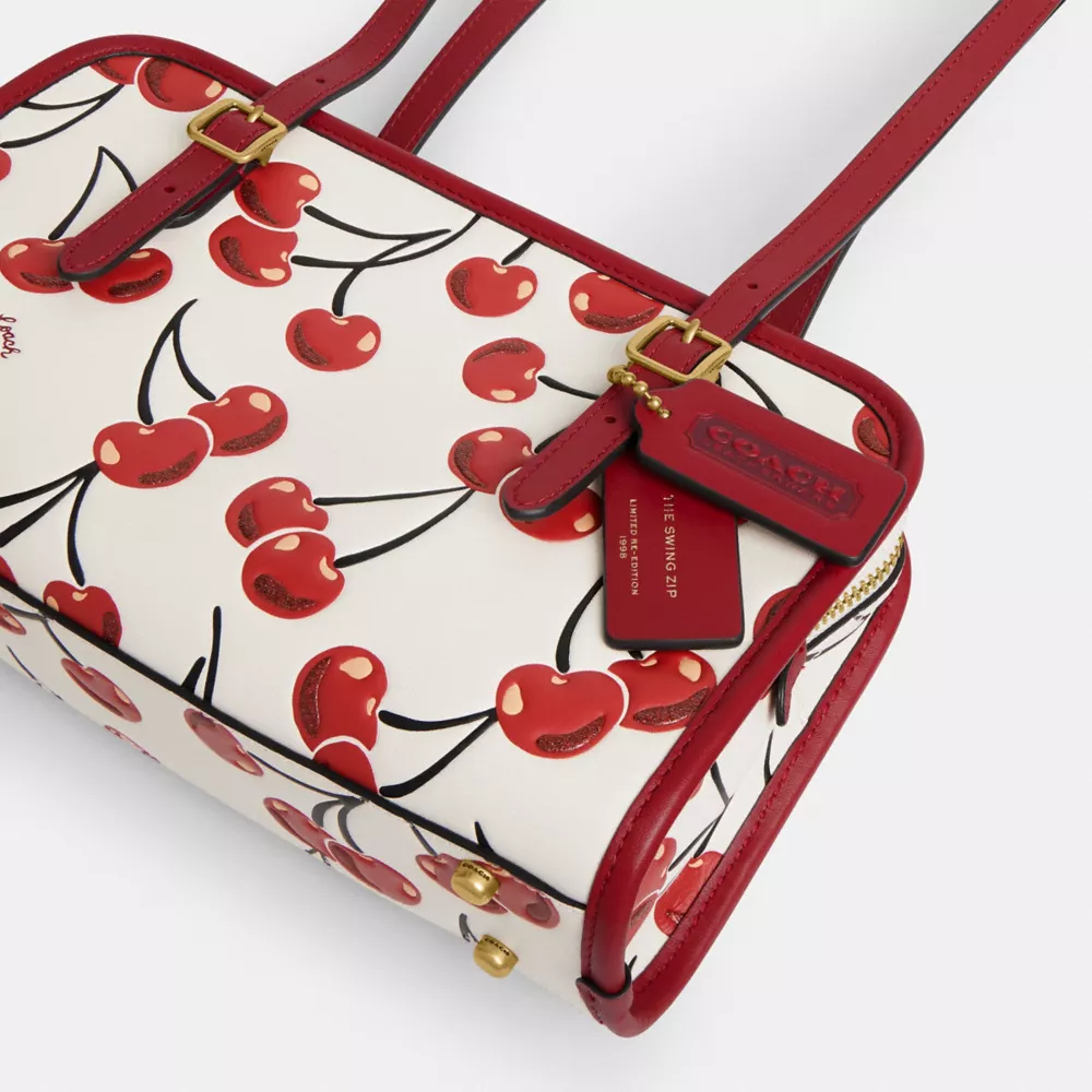 Swing Zip Bag With Cherry Print