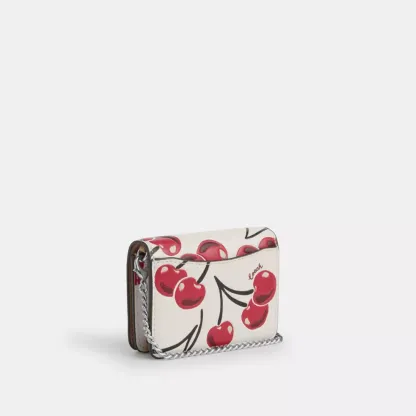Mini Wallet On A Chain With Cherry Print
